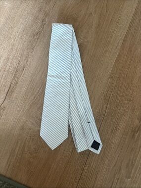 JCREW Classic White &blue Stripe Men's Tie